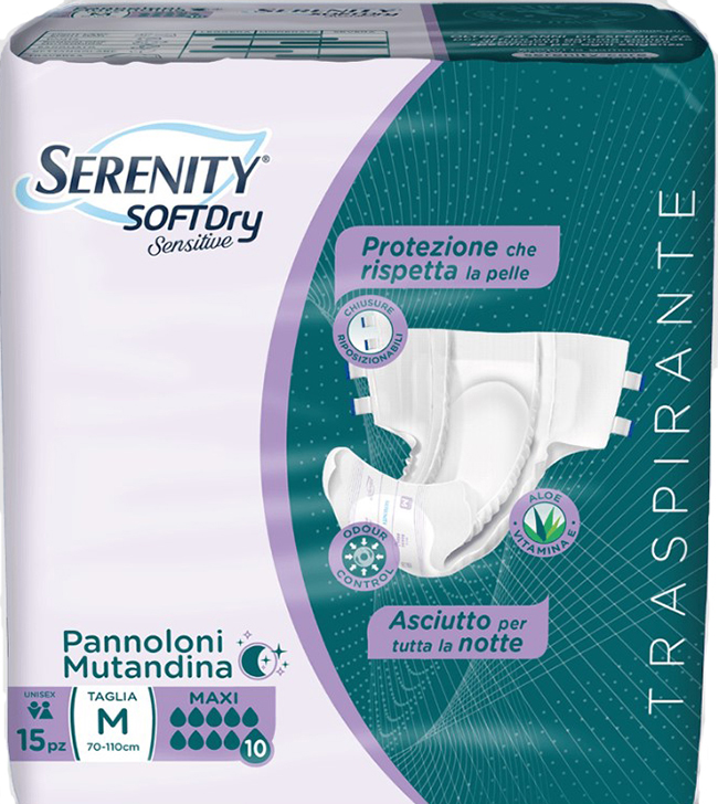 PANNOLONE MUTANDINA SERENITY SD SENSITIVE MAXI M 15 PEZZI - doctorpill.it