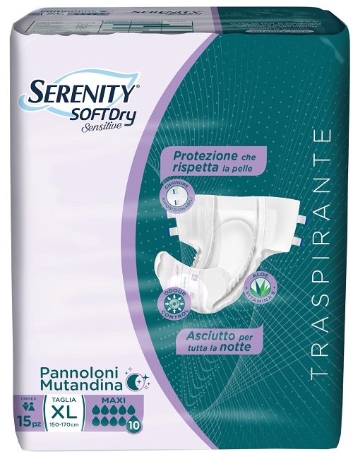 PANNOLONE MUTANDINA SERENITY SD SENSITIVE MAXI XL 15 PEZZI - doctorpill.it