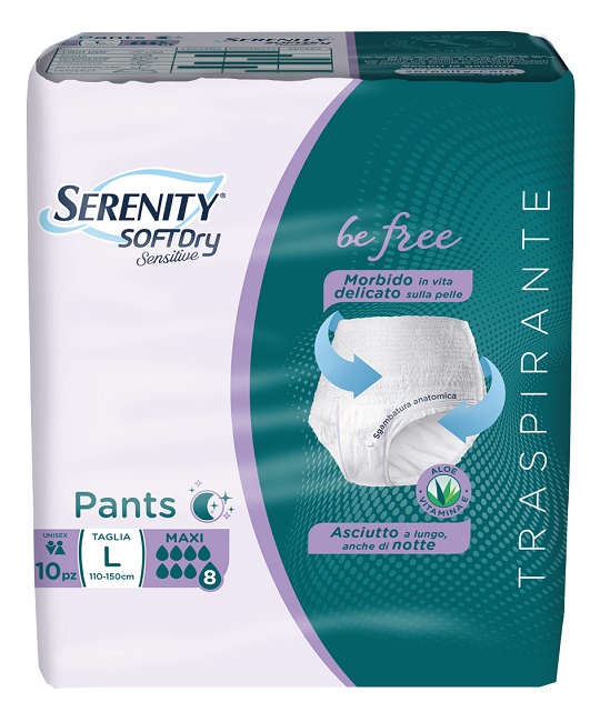 SERENITY PANTS SD SENSITIVE BE FREE MAXI L 10 PEZZI - doctorpill.it