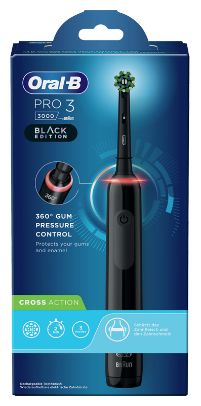 ORALB PRO3 BLACK CROSSACTION SPAZZOLINO ELETTRICO - doctorpill.it