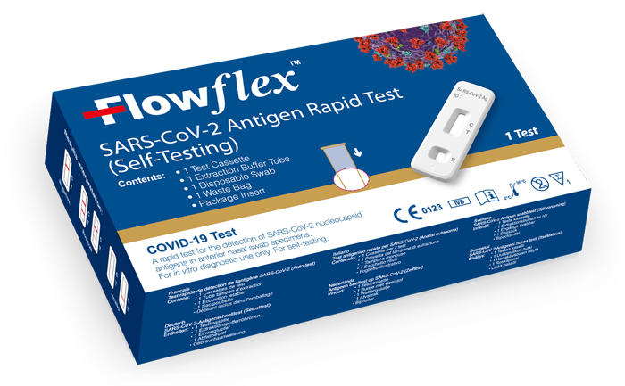 TEST ANTIGENICO RAPIDO COVID-19 FLOWFLEX AUTODIAGNOSTICO DETERMINAZIONE QUALITATIVA ANTIGENI SARS-COV-2 IN TAMPONI NASALI MEDIANTE IMMUNOCROMATOGRAFIA PROVETTA TAPPO BLU - doctorpill.it