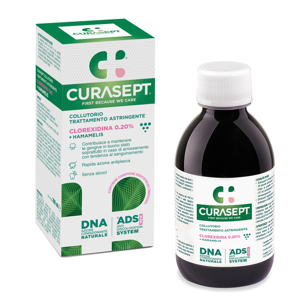 CURASEPT COLLUTORIO ADS DNA TRATTAMENTO ASTRINGENTE 200 ML + CAMPIONE OMAGGIO DENTIFRICIO ASTRINGENTE 6 ML - doctorpill.it