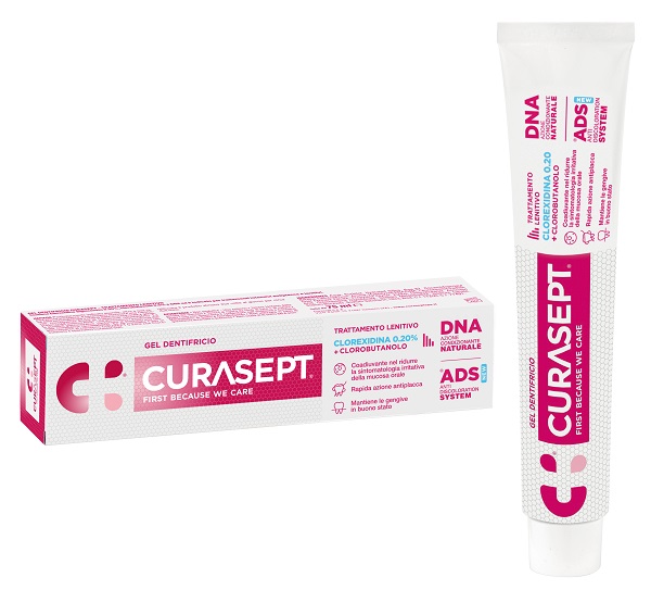 CURASEPT GEL DENTIFRICIO ADS DNA TRATTAMENTO LENITIVO 75 ML - doctorpill.it