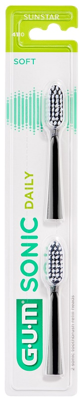 GUM SONIC DAILY SPAZZOLINO BATTERIA REFILL BLACK 2 PEZZI - doctorpill.it