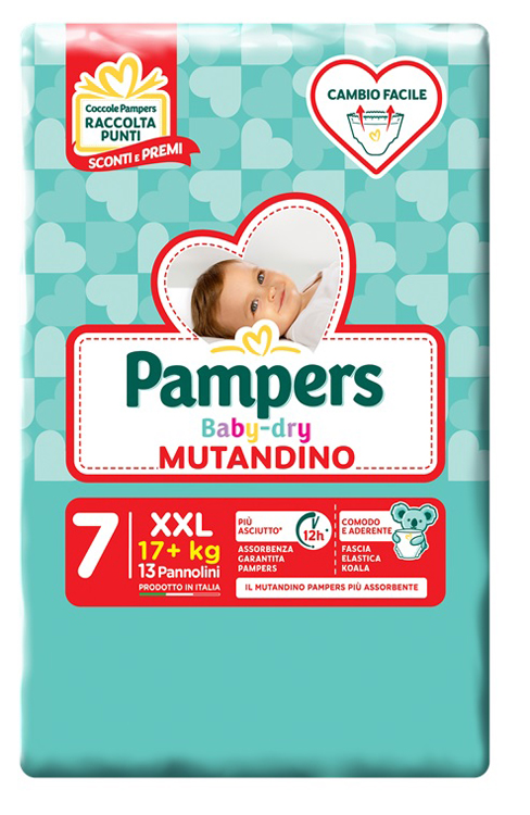 PANNOLINI MUTANDADINA PAMPERS BABYDRY XXL SMALL PACK 13 PEZZI - doctorpill.it