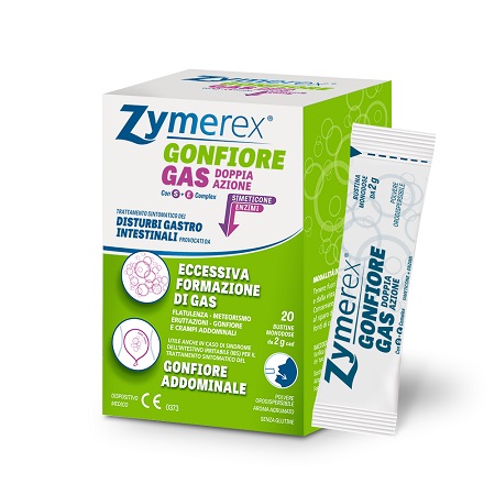 ZYMEREX GONFIORE GAS DOPPIA AZIONE CON S+E COMPLEX 20 BUSTINE MONODOSE DA 2 G - doctorpill.it