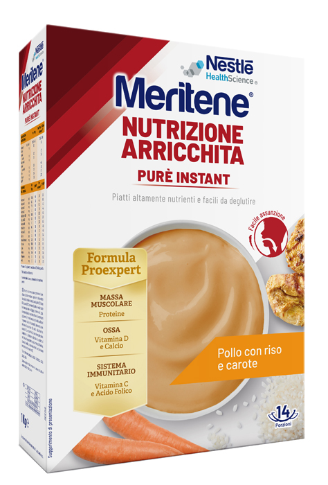 MERITENE PURE' INSTANT POLLO CON RISO E CAROTE 1 KG - doctorpill.it