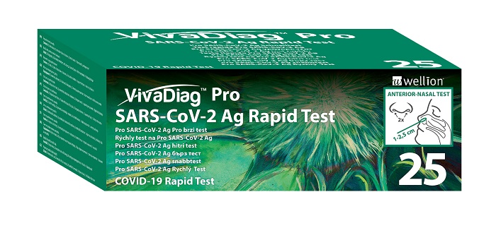 TEST ANTIGENICO RAPIDO COVID-19 VIVADIAG PRO DETERMINAZIONE QUALITATIVA ANTIGENI SARS-COV-2 IN TAMPONI NASALI/NASOFARINGEI/OROFARINGEI MEDIANTE IMMUNOCROMATOGRAFIA 25 PEZZI - doctorpill.it