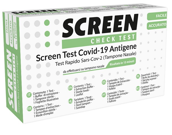SCREEN TEST AUTODIAGNOSTICO ANTIGENICO RAPIDO COVID-19 SARS-COV-2 TAMPONI NASALI SELFTEST COVID TEST ANTIGENE SCREEN - doctorpill.it