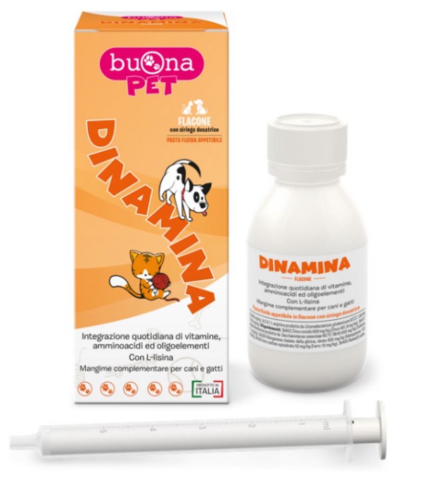 DINAMINA CANI GATTI FLACONE CON SIRINGA DOSATRICE IN PASTA 60 G BUONAPET - doctorpill.it