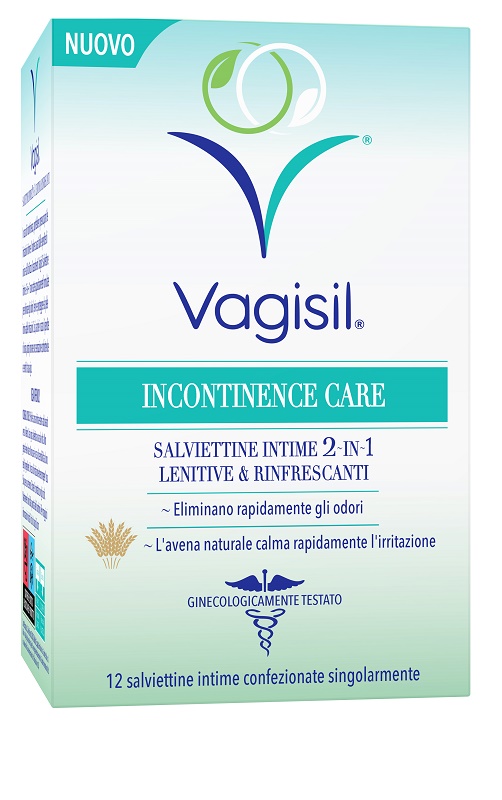 VAGISIL INCONTINENCE CARE SALVIETTINE INTIME 2IN1 LENITIVE & RINFRESCANTI 12 PEZZI - doctorpill.it