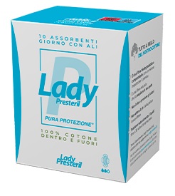 LADY PRESTERIL ASSORBENTI GIORNO CON ALI RIPIEGATI BIODEGRADABILI 10 PEZZI - doctorpill.it