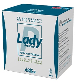 LADY PRESTERIL ASSORBENTI NOTTE CON ALI RIPIEGATI BIODEGRADABILI 10 PEZZI - doctorpill.it