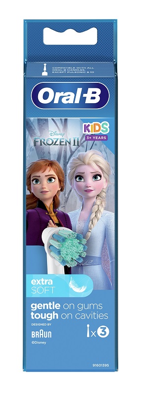 ORALB KIDS 3+ YEARS FROZEN II TESTINE PER SPAZZOLINO ELETTRICO 3 PEZZI - doctorpill.it