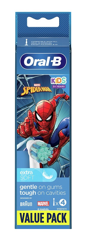ORALB KIDS SPIDERMAN TESTINE PER SPAZZOLINO ELETTRICO 4 PEZZI - doctorpill.it