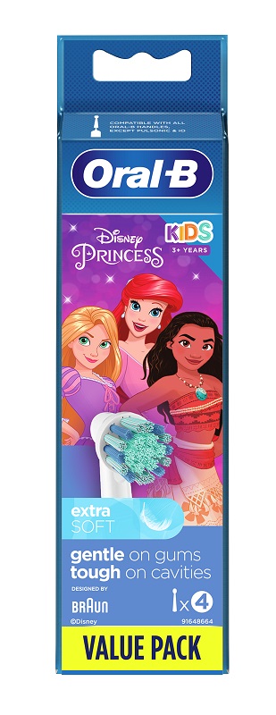 ORALB KIDS PRINCESS TESTINE SPAZZOLINO ELETTRICO 4 PEZZI - doctorpill.it