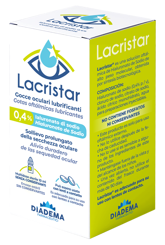 LACRISTAR GOCCE OCULARI LUBRIFICANTI 0,4% IALURONATO DI SODIO MULTIDOSE 10 ML - doctorpill.it