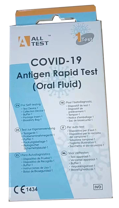 TEST ANTIGENICO RAPIDO COVID-19 ALLTEST AUTODIAGNOSTICO DETERMINAZIONE QUALITATIVA ANTIGENI SARS-COV-2 IN CAMPIONI SALIVARI MEDIANTE IMMUNOCROMATOGRAFIA - doctorpill.it