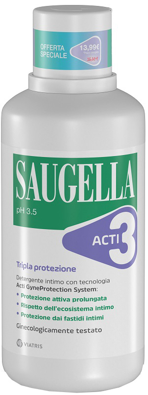 SAUGELLA ACTI3 DETERGENTE INTIMO 500 ML TAGLIO PREZZO - doctorpill.it