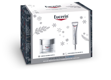 EUCERIN HYALURON FILLER XMAS PACK 2022 CREMA GIORNO SPF 15 50 ML + CONTORNO OCCHI SPF 15 15 ML - doctorpill.it