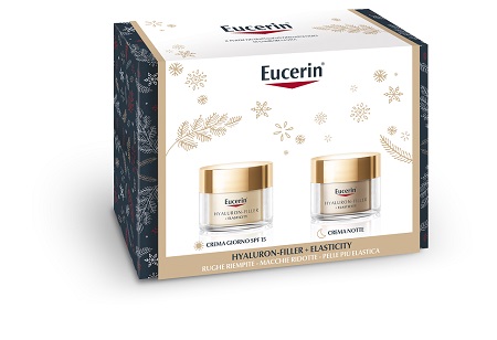 EUCERIN HYALURON FILLER ELASTICITY XMAS PACK 2022 CREMA GIORNO SPF 15 50 ML + CREMA NOTTE 50 ML - doctorpill.it