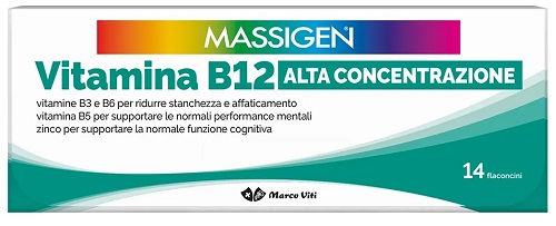 MASSIGEN VITAMINA B12 ALTA CONCENTRAZIONE 14 FLACONCINI - doctorpill.it
