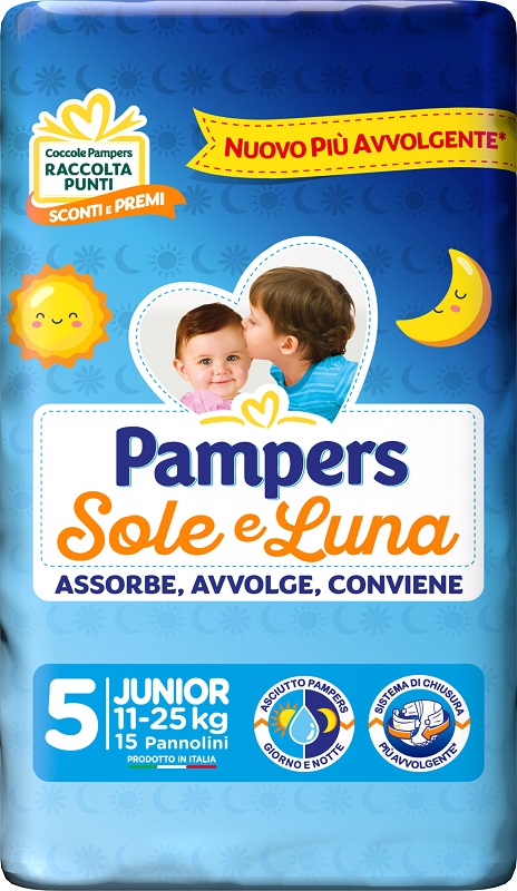 PAMPERS SOLE&LUNA JUNIOR 15 PEZZI - doctorpill.it