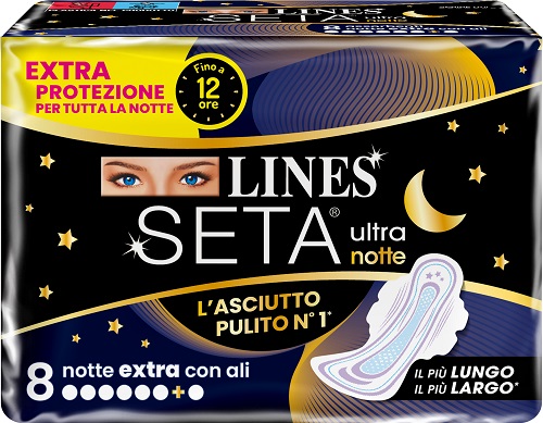 LINES SETA ULTRA ASSORBENTI NOTTE 8 PEZZI - doctorpill.it