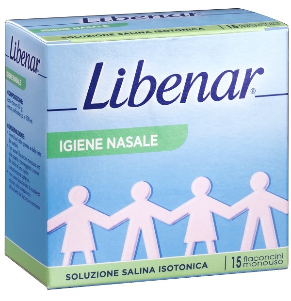 SOLUZIONE SALINA ISOTONICA 0,9% LIBENAR PER IGIENE NASALE 15 FLACONCINI MONOUSO X 5 ML - doctorpill.it