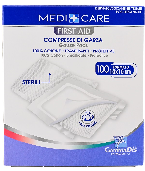 GARZA MEDICARE COTONE 10X10 CM 100 PEZZI - doctorpill.it