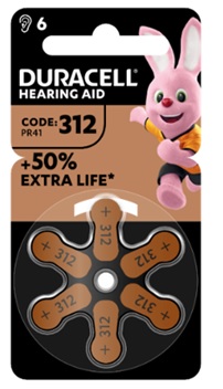 DURACELL EASY TAB 312 MARRONE BATTERIA PER APPARECCHIO ACUSTICO 6 PEZZI - doctorpill.it