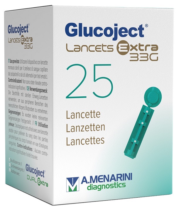 LANCETTA PUNGIDITO GLUCOJET EXTRA GAUGE 33 25 PEZZI - doctorpill.it