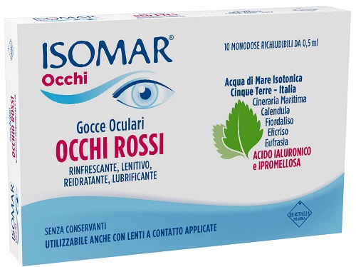 ISOMAR OCCHI ROSSI GOCCE OCULARI ACIDO IALURONICO 0,20% 10 FLACONCINI - doctorpill.it